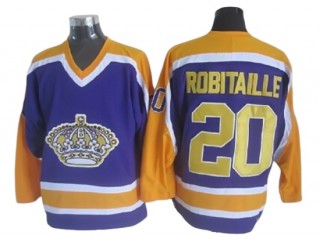 Los Angeles Kings #20 Luc Robitaille 1980 Vintage CCM Jersey - Purple/Yellow 