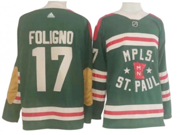 Minnesota Wild #17 Marcus Foligno Green 2022 Winter Classic Jersey