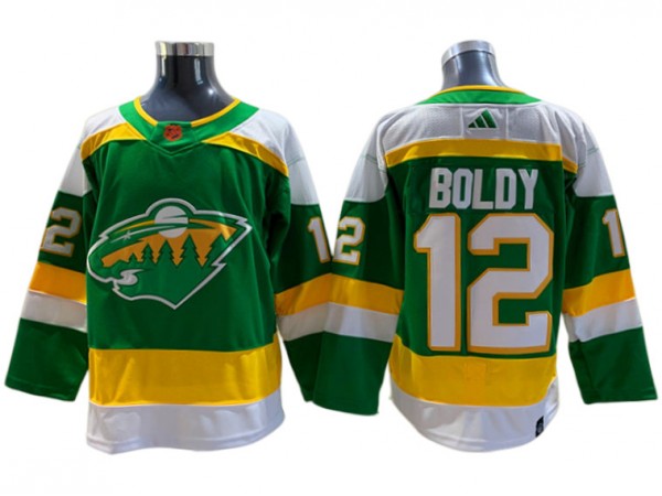 Minnesota Wild #12 Matt Boldy Green Reverse Retro 2.0 Jersey