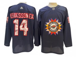 Minnesota Wild #14 Joel Eriksson Navy Native American Heritage Day Jersey