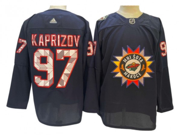 Minnesota Wild #97 Kirill Kaprizov Navy Native American Heritage Day Jersey