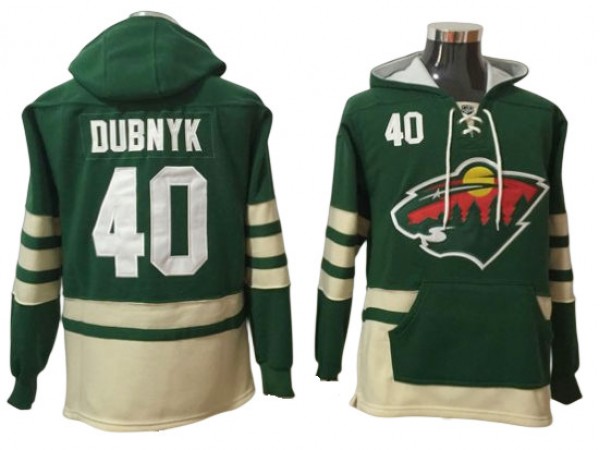 Minnesota Wild #40 Devan Dubnyk Green Hoodie