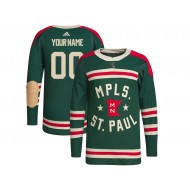 Custom Minnesota Wild Green Winter Classic Jersey