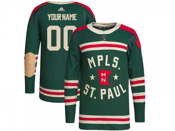 Custom Minnesota Wild Green Winter Classic Jersey