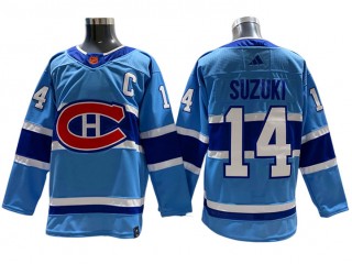 Montreal Canadiens #14 Nick Suzuki Light Blue 2022/23 Reverse Retro Jersey