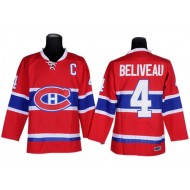 Montreal Canadiens #4 Jean Beliveau Vintage CCM Jersey - Red/White