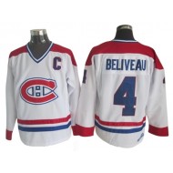 Montreal Canadiens #4 Jean Beliveau Vintage CCM Jersey - Red/White