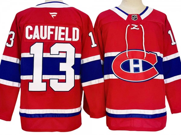 Montreal Canadiens #13 Cole Caufield Red Home 2024 Jersey