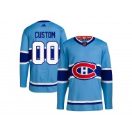 Custom Montreal Canadiens Light Blue Reverse Retro 2.0 Jersey