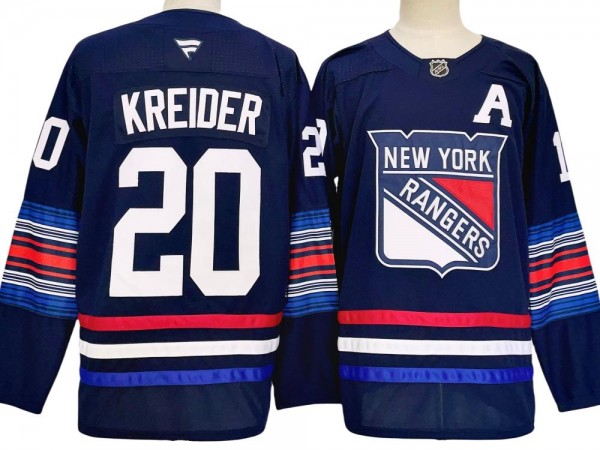 New York Rangers #20 Chris Kreider Navy Alternate 2024 Jersey