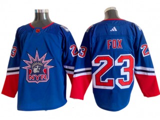 New York Rangers #23 Adam Fox Blue 2022/23 Reverse Retro Jersey