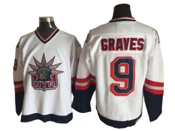 New York Rangers #9 Adam Graves 1998 Vintage CCM Jersey - Navy/White