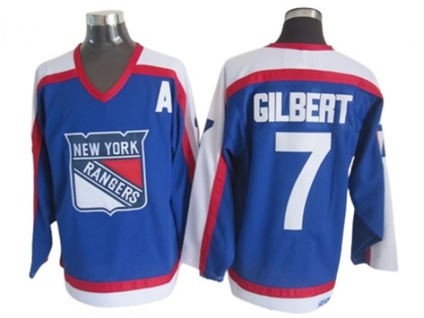 New York Rangers #7 Rod Gilbert Blue 1977 Vintage CCM Jersey