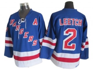 New York Rangers #2 Brian Leetch Vintage CCM Jersey - Blue/White