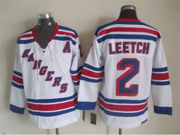 New York Rangers #2 Brian Leetch Vintage CCM Jersey - Blue/White