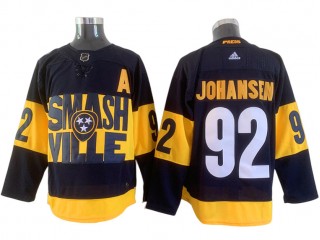 Nashville Predators #92 Ryan Johansen Black 2022 Stadium Series Jersey