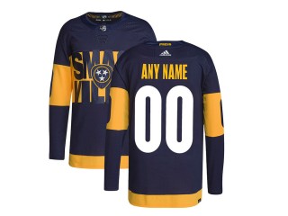 Custom Nashville Predators Black 2022 Stadium Series Jersey