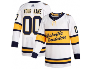 Custom Nashville Predators White Winter Classic Jersey