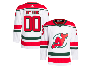 Custom New Jersey Devils White Alternate Jersey