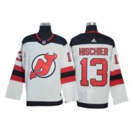 New Jersey Devils #13 Nico Hischier White Away Jersey