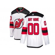 Custom New Jersey Devils White Away Jersey