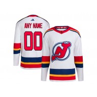 Custom New Jersey Devils White Reverse Retro 2.0 Jersey