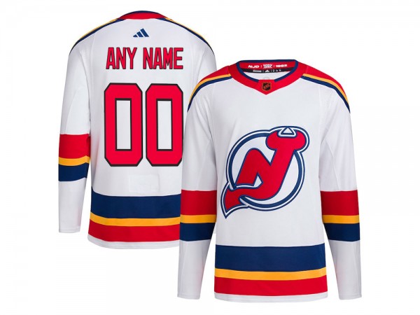 Custom New Jersey Devils White Reverse Retro 2.0 Jersey