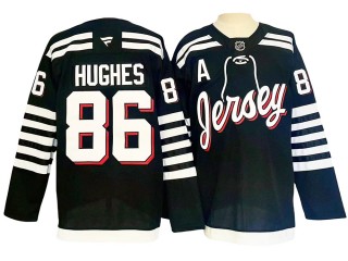 New Jersey Devils #86 Jack Hughes Black Alternate 2024 Jersey