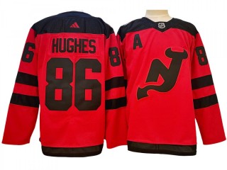 New Jersey Devils #86 Jack Hughes Red 2024 Stadium Series Jersey