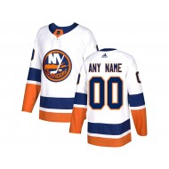 Custom New York Islanders White Away Jersey