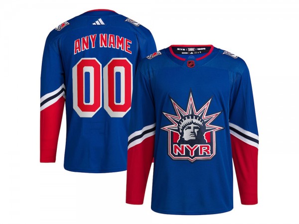 Custom New York Rangers Blue Reverse Retro 2.0 Jersey