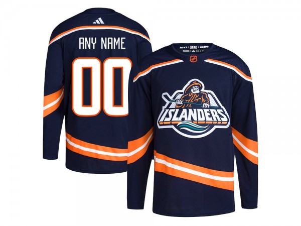 Custom New York Islanders Navy Reverse Retro 2.0 Jersey