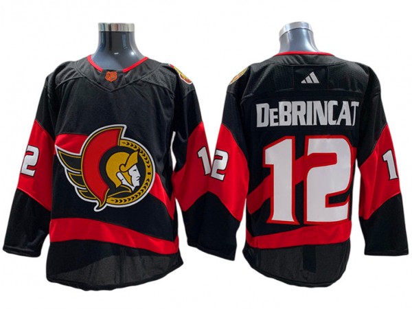 Ottawa Senators #12 Alex DeBrincat Black Reverse Retro 2.0 Jersey