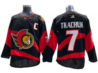 Ottawa Senators #7 Brady Tkachuk Black Reverse Retro 2.0 Jersey