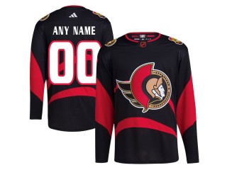 Custom Ottawa Senators Black Reverse Retro 2.0 Jersey