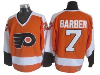 Philadelphia Flyers #7 Bill Barber Orange Vintage CCM Jersey