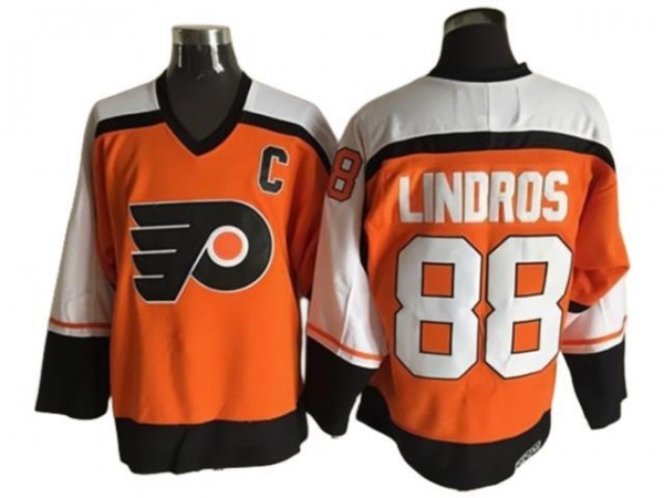 Philadelphia Flyers #88 Eric Lindros Vintage CCM Jersey - Orange/White/Black