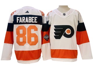 Philadelphia Flyers #86 Joel Farabee White 2024 NHL Stadium Jersey