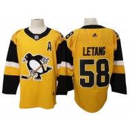 Pittsburgh Penguins #58 Kris Letang Yellow Alternate Jersey