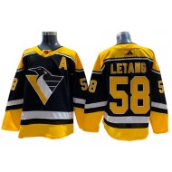 Pittsburgh Penguins #58 Kris Letang Black 2022/23 Reverse Retro Jersey