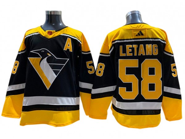 Pittsburgh Penguins #58 Kris Letang Black 2022/23 Reverse Retro Jersey