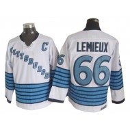 Pittsburgh Penguins #66 Mario Lemieux 1967 Vintage CCM Jersey - White/Light Blue