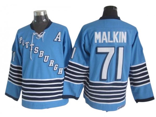 Pittsburgh Penguins #71 Evgeni Malkin 1967 Vintage CCM Jersey - White/Light Blue