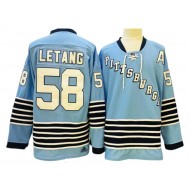 Pittsburgh Penguins #58 Kris Letang Light Blue Heritage Classics Jersey