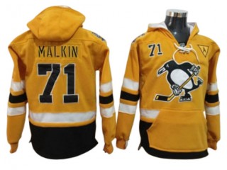 Pittsburgh Penguins #71 Evgeni Malkin One Front Pocket Pullover Hoodie - Yellow