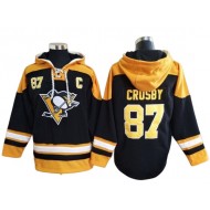 Pittsburgh Penguins #87 Sidney Crosby Black Ageless Must-Have Lace-Up Pullover Hoodie