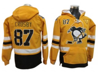 Pittsburgh Penguins #87 Sidney Crosby One Front Pocket Pullover Hoodie - Yellow