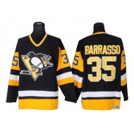 Pittsburgh Penguins #35 Tom Barrasso Vintage CCM Jersey - Black/White/Yellow