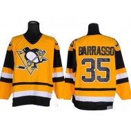 Pittsburgh Penguins #35 Tom Barrasso Vintage CCM Jersey - Black/White/Yellow