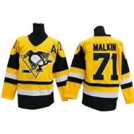 Pittsburgh Penguins #71 Evgeni Malkin Vintage CCM Jersey - Black/White/Yellow